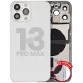 Back Housing W/ Charging Port Flex & Small Parts  For iPhone 13 Pro Max (US Version) (Used OEM Pull: Grade B) (Silver)