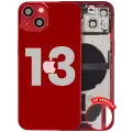 Back Housing W/ Charging Port Flex & Small Parts  For iPhone 13 (US Version) (Used OEM Pull: Grade C) (Red)