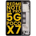 OLED Assembly With Frame For Xiaomi Redmi Note 14 Pro 5G / Xiaomi Poco X7 (Refurbished) (Midnight Black)
