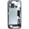 Mid-Frame Housing  W/ Charging Port Flex & Small Parts  For iPhone 15 (EU / Global Version) (Used OEM Pull: Grade C) (Green)