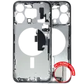 Mid-Frame Housing  W/ Charging Port Flex & Small Parts  For iPhone 15 Pro Max (EU / Global Version) (Used OEM Pull: Grade C) (White Titanium)