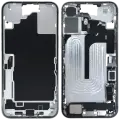 Mid-Frame Housing  W/ Charging Port Flex & Small Parts  For iPhone 16 Plus (EU / Global Version) (Used OEM Pull: Grade C) (White)