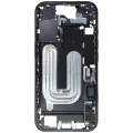Mid-Frame Housing  W/ Charging Port Flex & Small Parts  For iPhone 16 (EU / Global Version) (Used OEM Pull: Grade C) (Black)