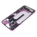 Mid-Frame Housing  W/ Charging Port Flex & Small Parts  For iPhone 16 Plus (EU / Global Version) (Used OEM Pull: Grade A) (Pink)