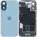 Back Glass With Steel Plate With Wireless NFC Charging MagSafe Magnet & Flashlight Flex For iPhone 16 (Service Pack) (Teal) 