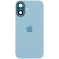 Back Glass With Steel Plate With Wireless NFC Charging MagSafe Magnet & Flashlight Flex For iPhone 16 (Service Pack) (Teal) 