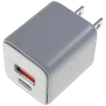 30W Dual-Port Wall Charger with GaN Fast Charging (USB-C + USB-A) (AmpSentrix Pro) (Natural Titanium)
