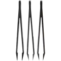 Anti-Static Heat Resistant Flat Pointed Curved Tweezers 3 Piece Set (JM-T11) (Jakemy)