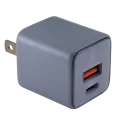 30W Dual-Port Wall Charger with GaN Fast Charging (USB-C + USB-A) (AmpSentrix Pro) (Natural Titanium)