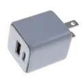 30W Dual-Port Wall Charger with GaN Fast Charging (USB-C + USB-A) (AmpSentrix Pro) (Natural Titanium)
