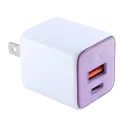 30W Dual-Port Wall Charger with GaN Fast Charging (USB-C + USB-A) (AmpSentrix Pro) (Pink)