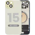 Back Glass w/ MagSafe Magnet For iPhone 15 (Aftermarket)  (No Logo) (Yellow)