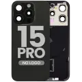 Back Glass w/ MagSafe Magnet & NFC & Flashlight Flex For iPhone 15 Pro (Aftermarket) (Black Titanium) (No Logo)