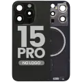 Back Glass w/ MagSafe Magnet For iPhone 15 Pro (Aftermarket) (Black Titanium) (No Logo)