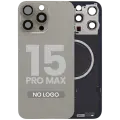 Back Glass w/ MagSafe Magnet For iPhone 15 Pro Max (Aftermarket) (Natural Titanium) (No Logo)
