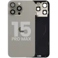 Back Glass w/ MagSafe Magnet & NFC & Flashlight Flex For iPhone 15 Pro Max (Used OEM Pull: Grade C) (Natural Titanium)