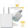30W Dual-Port Wall Charger with GaN Fast Charging (USB-C + USB-A) (AmpSentrix Pro) (Teal)