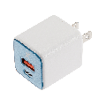 30W Dual-Port Wall Charger with GaN Fast Charging (USB-C + USB-A) (AmpSentrix Pro) (Teal)