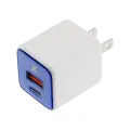 30W Dual-Port Wall Charger with GaN Fast Charging (USB-C + USB-A) (AmpSentrix Pro) (Ultramarine)