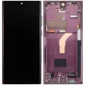 OLED Assembly With Frame For Samsung Galaxy S22 Ultra 5G (US & International Version) (Aftermarket Plus) (120Hz) (Burgundy)