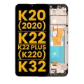 LCD Assembly With Frame For LG K20 (2020) / K22 / K22 Plus (K220) / K32 (Refurbished) (Black)
