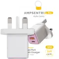 AmpSentrix 30W 2-in-1 USB-C / USB-A Wall Adapter (220V / UK Plug) (Pink)