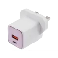 AmpSentrix 30W 2-in-1 USB-C / USB-A Wall Adapter (220V / UK Plug) (Pink)
