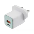 AmpSentrix 30W 2-in-1 USB-C / USB-A Wall Adapter (220V / UK Plug) (Teal)