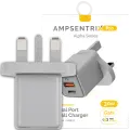 AmpSentrix 30W 2-in-1 USB-C / USB-A Wall Adapter (220V / UK Plug) (Natural Titanium)
