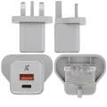 AmpSentrix 30W 2-in-1 USB-C / USB-A Wall Adapter (220V / UK Plug) (Natural Titanium)