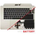 Top Case with Battery and Keyboard (ANSI US) For MacBook Air 15" A3114 (2024) (Used OEM Pull: Grade A) (Starlight)