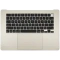 Top Case with Battery and Keyboard (ANSI US) For MacBook Air 15" A3114 (2024) (Used OEM Pull: Grade A) (Starlight)