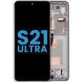LCD Assembly With Frame (Without FingerPrint Sensor) For Samsung Galaxy S21 Ultra (US & International)(Aftermarket: Incell)(Test Rating: C)(Phantom Silver)