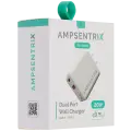 AmpSentrix 20W Dual-Port (USB-C + USB-A) Wall Adapter