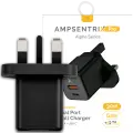 AmpSentrix 30W 2-in-1 USB-C / USB-A Wall Adapter (220V / UK Plug) (Black Titanium)