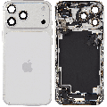 Back Housing W/ Charging Port Flex & Small Parts For iPhone 17 Pro Max (US Version) (Used OEM Pull: Grade C) (Silver)
