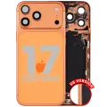 Back Housing W/ Charging Port Flex & Small Parts For iPhone 17 Pro Max (US Version) (Used OEM Pull: Grade C) (Cosmic Orange)