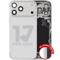 Back Housing W/ Charging Port Flex & Small Parts For iPhone 17 Pro Max (EU / Global Version) (Used OEM Pull: Grade B) (Silver)