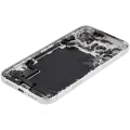 Back Housing W/ Charging Port Flex & Small Parts For iPhone 17 Pro Max (EU / Global Version) (Used OEM Pull: Grade B) (Silver)