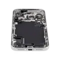 Back Housing W/ Charging Port Flex & Small Parts For iPhone 17 Pro Max (EU / Global Version) (Used OEM Pull: Grade B) (Silver)