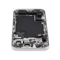 Back Housing W/ Charging Port Flex & Small Parts For iPhone 17 Pro Max (EU / Global Version) (Used OEM Pull: Grade B) (Silver)