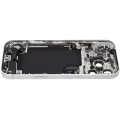 Back Housing W/ Charging Port Flex & Small Parts For iPhone 17 Pro (US Version) (Used OEM Pull: Grade B) (Silver)