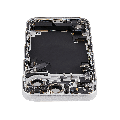 Back Housing W/ Charging Port Flex & Small Parts For iPhone 17 Pro (EU / Global Version) (Used OEM Pull: Grade C) (Silver)