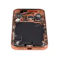 Back Housing W/ Charging Port Flex & Small Parts For iPhone 17 Pro (EU / Global Version) (Used OEM Pull: Grade C) (Cosmic Orange)