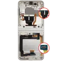 Inner OLED Assembly With Frame For Samsung Galaxy Z Flip 3 5G (US & International) (Refurbished) (White)