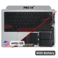 Top Case with Battery and Keyboard (ANSI US) For MacBook Pro 14" A2779 (2023) (Silver)