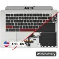 Top Case with Battery and Keyboard (ANSI US) For MacBook Air 15" A3114 (2024) (Silver)