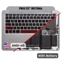 Top Case with Battery and Keyboard (ANSI US) For MacBook Pro 13" A1502 (2013-2014) (OEM New) (Space Gray)