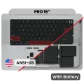 Top Case with Battery and Keyboard (ANSI US) For MacBook Pro 16" A2485 (2021) / A2780 (2023) (Used OEM Pull: Grade A) (Space Gray)