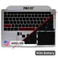 Top Case with Battery and Keyboard (ANSI US) For MacBook Pro 13" A2289 (2020) (Used OEM Pull: Grade A) (Space Gray)